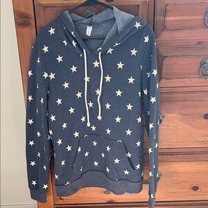 Alternative Star Patterned Hoodie - Dark Blue and White Size XL NWOT